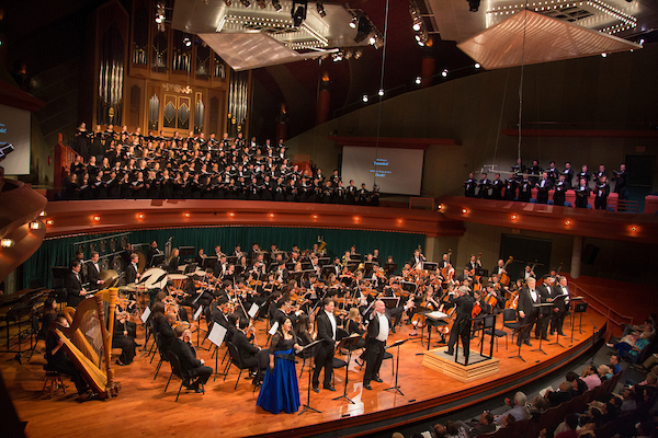 The UNT symphony orchestra performing at the Murchison