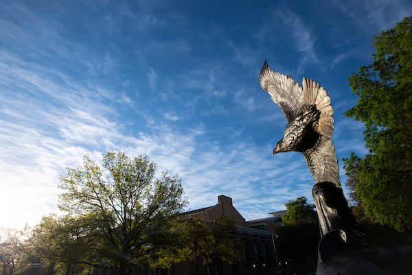 Eagle statue on UNT's Denton campus