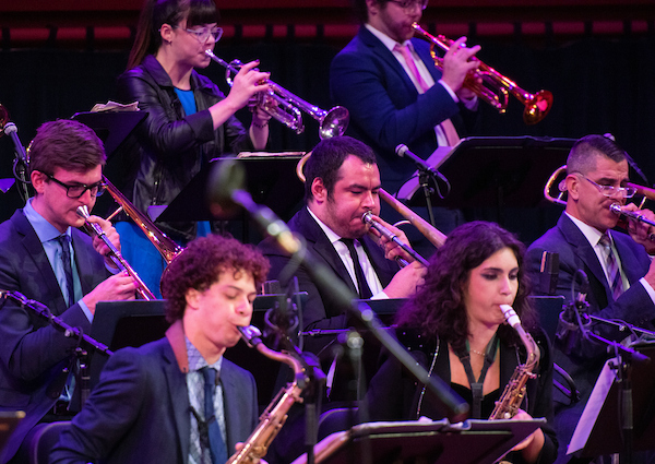 The UNT Jazz band performs at an anniversary event