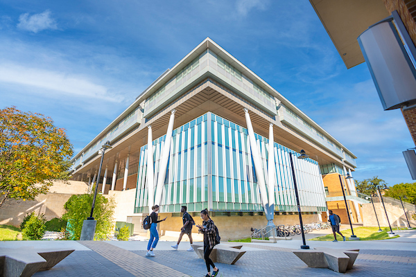 Exterior of the Business building on UNT's Denton Campus