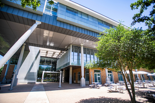 G Brint Ryan College of Business building on UNT's Denton campus