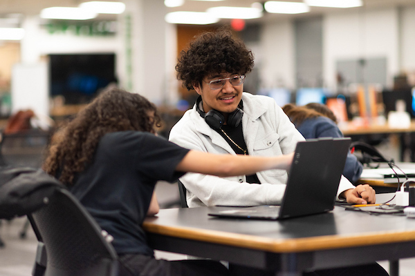 Students work together at Willis Library